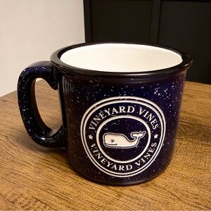 Vineyard Vines Etched Navy Blue Speckled Mug
